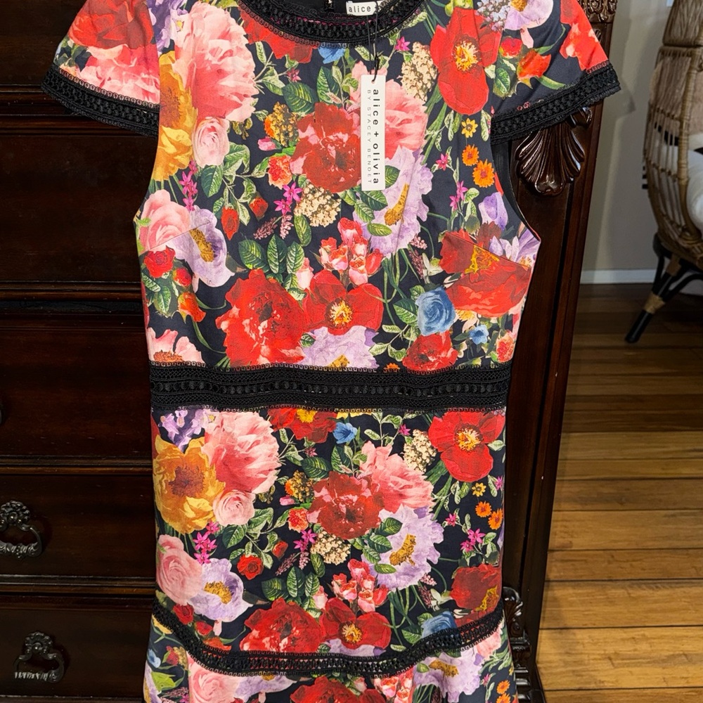 Alice + Olivia Rapunzel Flare Dress Blooming Garden Floral